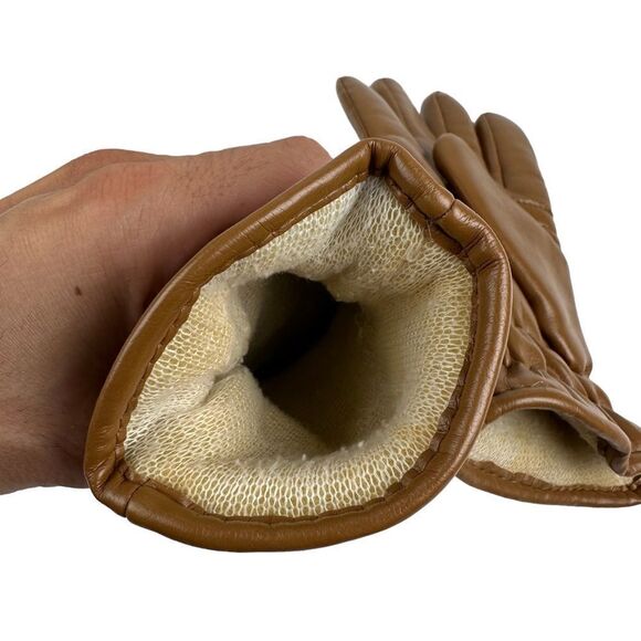 Vintage AVON Winter Gloves Brown Novahide OSFA Young Adults 70s 80s - Picture 5 of 5